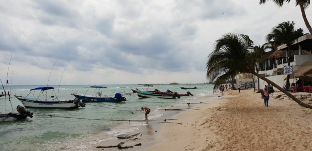 Boats in front of the hotel